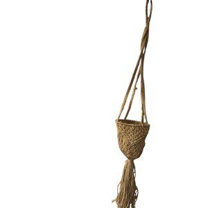 Vintage Macramé Plant Hanger | Handmade Boho Woven Hanging Planter with Tassel